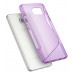 Samsung Galaxy S7 - TPU Soft S Wave Pattern Protective Phone Cover Case - Matte Clear Purple